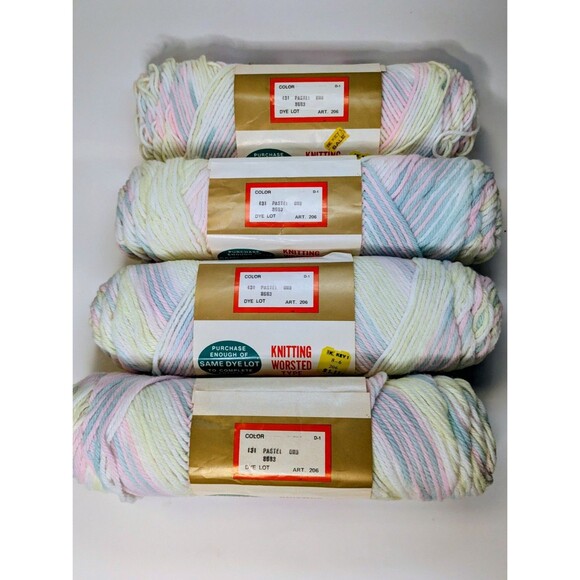 Vintage Sayelle Yarn Pastel Ombre – Lot of 4 Worsted Weight - Picture 3 of 4